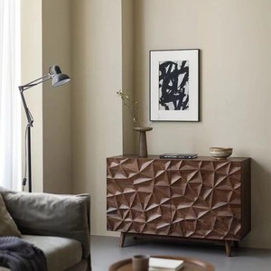 Aparador de madera maciza, mueble de almacenamiento minimalista moderno para entrada, dormitorio, sala de estar, soporte para TV inferior a 900MM - Product Image 3
