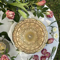 2025 nouvelles assiettes de chargeur en verre à motifs élégants haut de gamme de 13 pouces pour les mariages, banquets, fêtes, hôtels