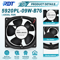 Ventilateur de ventilation DC à haut débit d'air 172 mm avec roulement à billes 5920PL-09W-B76, refroidissement par onduleur, dissipation de chaleur, qualité industrielle
