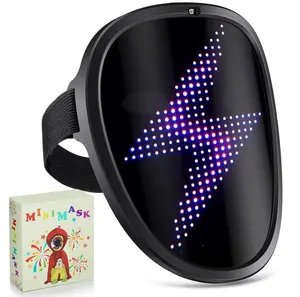 Máscara facial LED piscando para crianças, máscara de luz brilhante para festas, com entrega direta