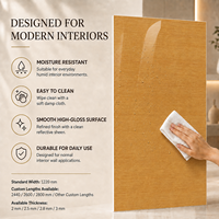 Panneau mural en PVC à grain de bois de chêne naturel MORLENX, feuille de marbre UV haute brillance pour projet d'intérieur moderne