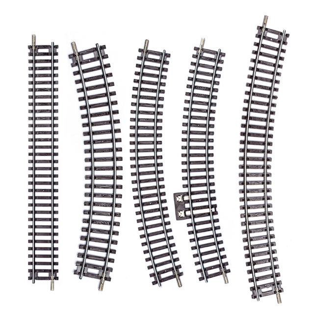 QS Customized Railway Toy 4PCS 1:87 HO Scale Simulation G1 Straight Bend Rail Model Miniature Train Track Toys for Kids Play