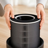 Penggantian Filter HEPA H13 Pembersih Udara Hewan Peliharaan Dapat Dicuci Pre-Filter Karbon Aktif Bulu Kucing Alergen Debu KDQ-H13 40 DB