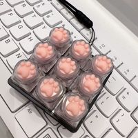 Wholesale New Design Cat Paw Keycap Fidget Keychain Custom 3D Printing Logo Keycap Keyboard Fidget Clicker Toy