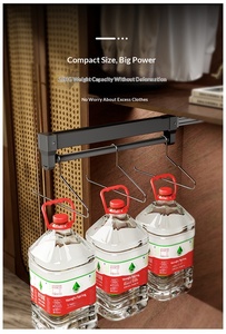Oben Montierter Kleiderständer Metall-Kleiderbügel Garderobenorganizer Begehbarer Kleiderschrank Aufbewahrungszubehör Platzsparende Hardware - Product Image 3