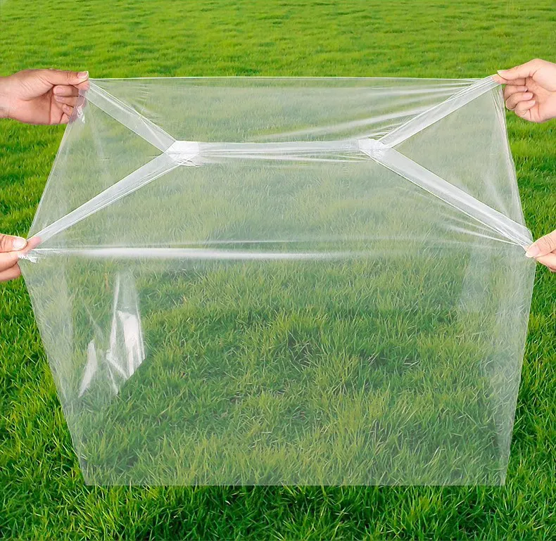 Custom Transparent PE Plastic Square Bottom Bag Waterproof Dustproof Clear Carton Liner Bag