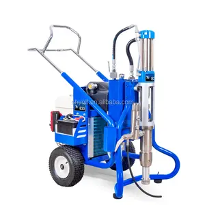 YG833 máquina de pulverização de alta pressão com 10 pistolas, óleo diesel e gasolina hidráulica, cor azul selecionada, máquina de pintura sem ar
