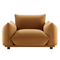 Fauteuil de salon moderne et contemporain en tissu rembourré, personnalisable, pour salon, chambre à coucher, salle à manger