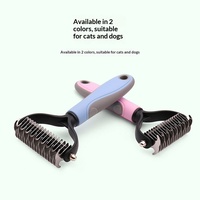 J001 Outil de toilettage pour animaux de compagnie, économique, ergonomique, avec poignée antidérapante, pour usage domestique ou en salon, peigne démêlant pour enlever les poils lâches
