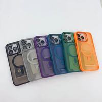 Étui de téléphone de luxe avec protecteur d'objectif pour iPhone 16 15 14 13 12 11 Pro Max Plus support rapide magnétique Charge sans fil couverture mate