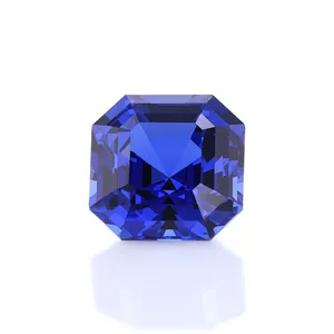 Starsgem Elegant Square Shape 8*8 mm Asscher Cut Gemstone Royal Blue Lab Grown Sapphire