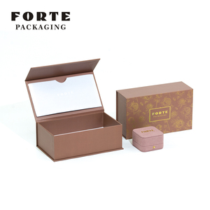 FORTE Chinese Custom Luxury Jewellery Packaging Box Ring Necklace Pendant <b>Gift</b> <b>Boxes</b> Black Leatherette Paper Jewelry Packing Box - Product Image 5