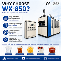 Machine automatique d'occasion WX-850 pour la fabrication de gobelets en plastique PP PS PET, ligne de production de thermoformage pour gobelets jetables d'eau, de yaourt et de café