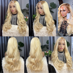 Fabrieks prijs 180 Density Bruine Wortels Asblond Body Wave Lace Frontal Pruik 13x6 Ombre Asblond Haarwerk Leverancier voor Vrouwen - Product Image 5