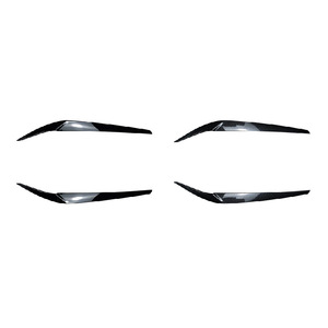 Autocollant pour sourcils de phare BMW Série 5 G30, texture carbone noir piano, 2017-2020, garniture ABS - Product Image 2