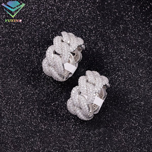 Anel Masculino de Elo Cubano em Prata Esterlina S925 com Moissanite, Passa no Teste de Diamante, Estilo Ice Out, Hip Hop Bling - Product Image 1