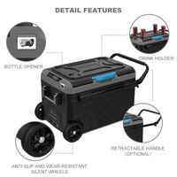 Réfrigérateur portable 40L à double alimentation (12V DC/AC) avec petit congélateur pour camping et pêche en plein air