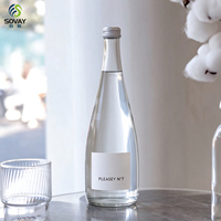 Bouteille d'eau en verre transparent avec couvercle en métal, bouteille en verre vide pour jus, kombucha et emballage de boissons de mariage