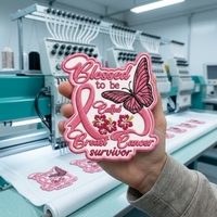 Patchs brodés personnalisés « Heureuse de m'être révélée comme survivante du cancer du sein », thermocollants pour vêtements