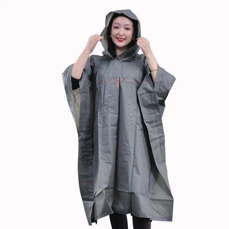 Miễn phí Mẫu grey phong cách hoodie Trọng lượng nhẹ thoáng khí PEVA Mưa Poncho CAPE xe đạp đi xe đạp