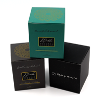 Customized Assorted Textured Matt Fancy Art Paper Foldable Candle Gift Box with Inserts Candle Packaging Boxes for Candle Jar