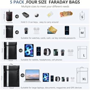 Bolsa Faraday Personalizada de 5 Piezas con Protección de Señal RFID para Teléfonos Celulares y Tabletas, Impermeable, para Llaves Electrónicas, Ignífuga - Product Image 5