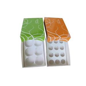 Boîte d'emballage jetable personnalisée pour cupcakes, donuts, pâtisseries, snacks, biscuits, avec couvercle et base, coins collés, pour la restauration rapide - Product Image 2
