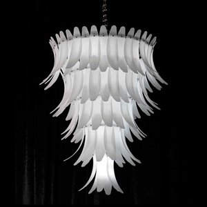 Lámpara de Pie en Cascada de Múltiples Niveles con Hojas de Acrílico Transparente en Forma de Pluma, Decoración para Bodas, Fiestas y Eventos - Product Image 3