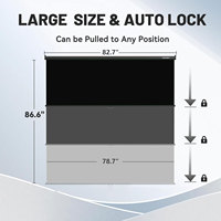 RAUBAY Écran de fond rétractable noir anti-plis et anti-reflet en polyester 78,7" x 86,6" pliable