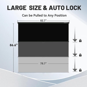 RAUBAY Retractable Pull Down Black Screen Backdrop-Wrinkle Resistant Anti-Glare Polyester 78.7" X 86.6" Collapsible Background - Product Image 2