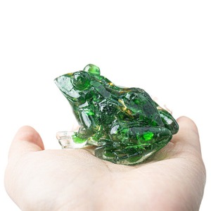 Cella di cristallo naturale di ghiaia carino piccolo pesce rana per la decorazione del serbatoio epossidico decorazione di rane Desktop ornamenti auto interni altri oggetti di cristallo - Product Image 5