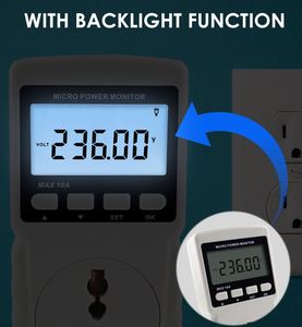ปลั๊กวัดพลังงานแบบเสียบปลั๊ก OEM พร้อมหน้าจอ LCD คุณภาพสูง ฟังก์ชั่นแจ้งเตือน วัดการใช้พลังงานแบบดิจิทัล - Product Image 5