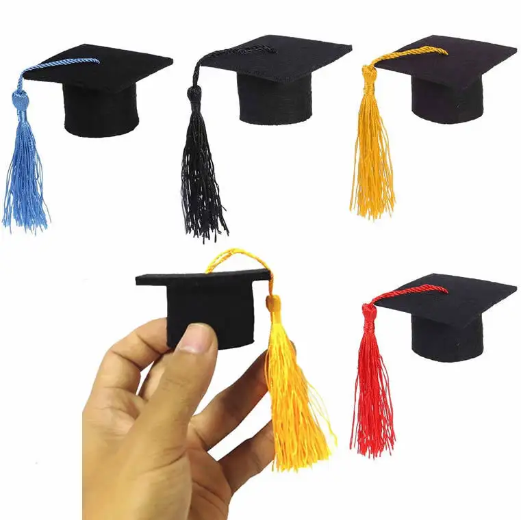 Raduation Decoration-Mini sombrero de graduación súper pequeño, gorra de borlas para fiesta de graduación y escuela, 2023