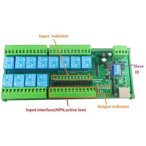 Modbus RTU TCP/IP UART Papan Sakelar Pengendali Jaringan untuk Kamera PLC PTZ Motor LED 2 Dalam 1 12Ch Ethernet/Modul Relay RS485