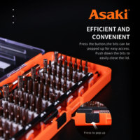 Ensemble d'outils de réparation électronique manuel Asaki Tools 60 en 1 en acier S2 avec étui rigide, modèle AK-9080