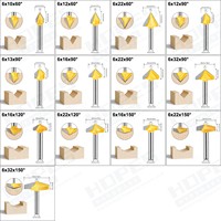 Mata Bor Router V Grooving 6mm Shank 60 90 120 150 Derajat untuk Pengerjaan Kayu dengan Bilah Karbida, Peralatan Pertukangan CNC