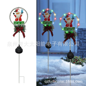 Lumière solaire de Noël pour jardin avec motif Père Noël, LED, alimentée par énergie solaire, résistante à l'eau, décoration extérieure - Product Image 2