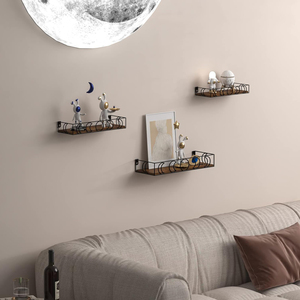 3 Pack Small Floating Book <strong>Plant</strong> Shelves for Bedroom Kid Room Moon Phase <strong>Wall</strong> <strong>Shelve</strong> - Product Image 4