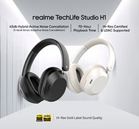 Casque audio de voyage audiophile Realme Techlife Studio H1 en métal et cuir dynamique avec codecs AAC pour réduction de bruit ENC 5.4 supra-auriculaire