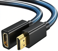 Câble d'extension HDTV mâle-femelle 2.0 4K ultra long avec conducteur en acier plaqué cuivre pour TV, PC, moniteur, projecteur, accessoires informatiques