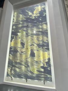 <span class=keywords><strong>Travertin</strong></span> de luxe de qualité artistique, bleu dégradé, à veines uniques, bleu ciel, blanc jade, poli pour cuisine et salle à manger modernes et minimalistes - Product Image 5