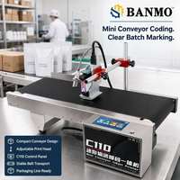 Impresora de Inyección de Tinta para Códigos de Barras BANMO Mini Conveyor C110, Máquina de Codificación por Lotes, 600 DPI, Pantalla Táctil, Fecha, Código QR, Línea de Empaquetado