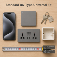 Prise de courant standard britannique 16A avec double prise USB Type-C, prise murale blanche universelle 3 broches