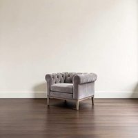 Fauteuil individuel en velours tufté sur mesure, vente en gros d'usine, canapé d'appoint de luxe pour mobilier de salon de villa