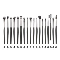 Ensemble de pinceaux de maquillage professionnels Ms.Miau, 40 pièces, poils naturels, manches en bois, pour le maquillage du visage, le mélange de fond de teint, les ombres à paupières