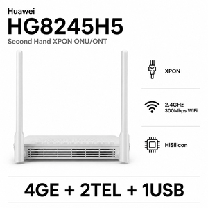 Second Hand Network Fiber Optical Access Terminal ONT 2.4G 300Mbps 4GE+2TEL+1USB Full Gigabit EPON GPON <b>Adaptive</b> XPON ONU - Product Image 3