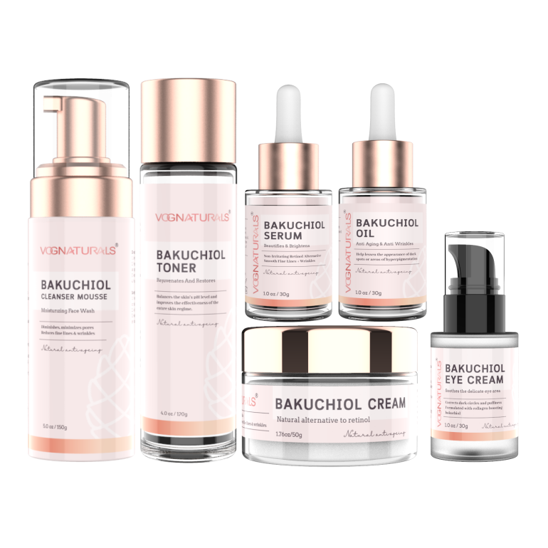 Private Label Moisturizing Bakuchiol Serum Set Skin Care,Exfoliating Glow Facial Natural Bakuchiol Oil Organic Skin Care Sets