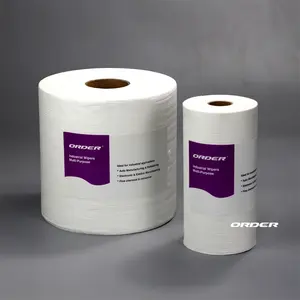Белый большой перфорированный рулон нетканого материала, самые сложные задачи, промышленный рулон ткани для очистки