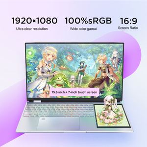 <span class=keywords><strong>Ordinateur</strong></span> <span class=keywords><strong>portable</strong></span> à <span class=keywords><strong>double</strong></span> <span class=keywords><strong>écran</strong></span> 15,6 pouces avec <span class=keywords><strong>écran</strong></span> LCD et <span class=keywords><strong>écran</strong></span> tactile 7 pouces N95, 16 Go de RAM, SSD 256 Go/512 Go/1024 Go, clavier rétroéclairé 7 couleurs - Product Image 4