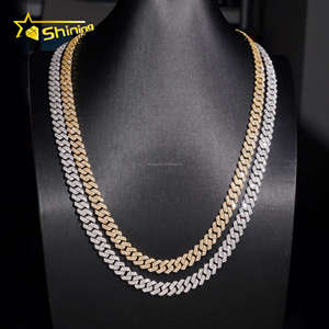Catena e Bracciale Miami Cuban Link in Ottone con Certificato GRA, 8mm, 2 File di Pietre VVS Moissanite, Stile Iced Out, Prezzo all'Ingrosso - Product Image 5